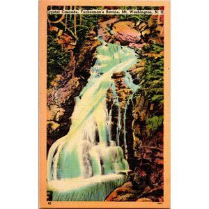 Crystal Cascade Tuckerman's Ravine Mt Washington NH Vintage 1949 Linen Postcard